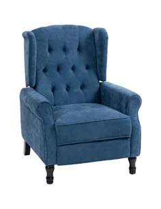 HOMCOM 150° Reclining Vintage Armchair, with footrest, Royal Blue