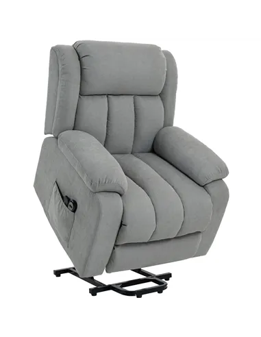 HOMCOM Eight-Point Massage Electric Lift Chair - Light Grey