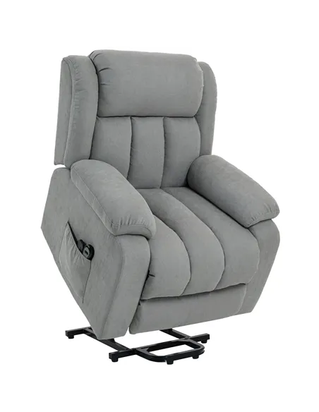 HOMCOM Eight-Point Massage Electric Lift Chair - Light Grey