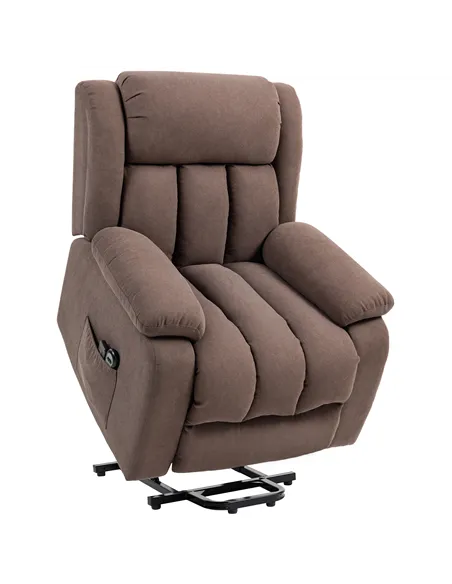 HOMCOM Eight-Point Massage Electric Lift Chair - Dark Brown