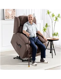 HOMCOM Eight-Point Massage Electric Lift Chair - Dark Brown 2