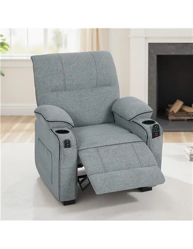 HOMCOM Electric Massage Recliner Armchair with Vibration, Heat, Whisper-Quiet Motor, Memory Function, Velvet Power Reclining Cha