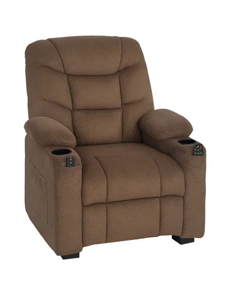 HOMCOM Electric Massage Recliner Armchair with Vibration, Heat, Whisper-Quiet Motor, Memory Function, Fleece Power Reclining Cha