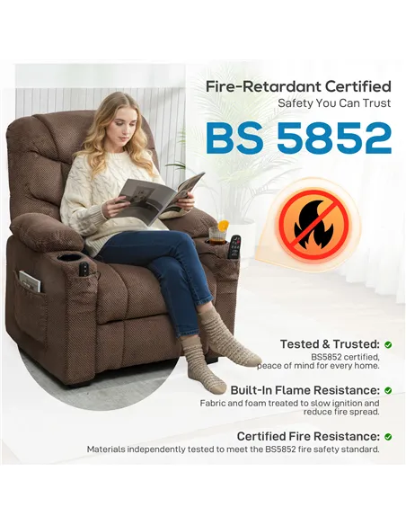 HOMCOM Electric Massage Recliner Armchair with Vibration, Heat, Whisper-Quiet Motor, Memory Function, Fleece Power Reclining Cha