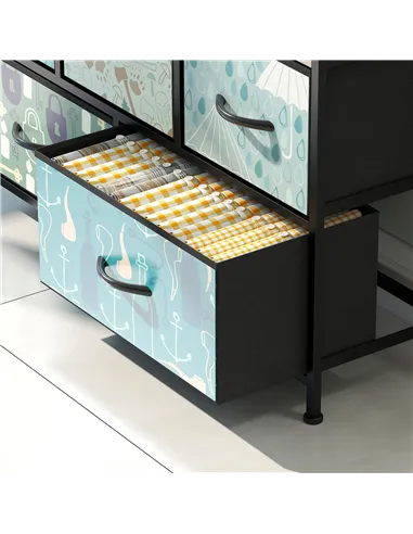 HOMCOM 5-Drawer Chest of Drawers - Blue