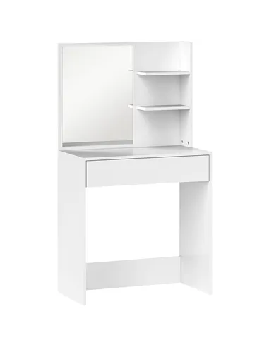 HOMCOM Dressing Table with Mirror and Storage - White