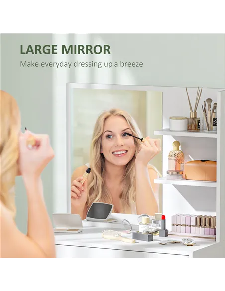 HOMCOM Dressing Table with Mirror and Storage - White