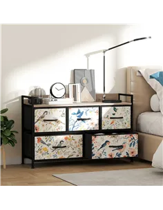 HOMCOM 5-Drawer Chest of Drawers - White 2