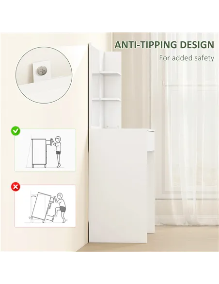 HOMCOM Dressing Table with Mirror and Storage - White