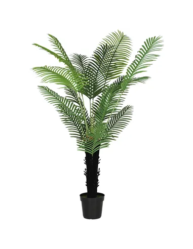 HOMCOM 175cm Artificial Areca Palm Tree with 16 PE Leaves, Decorative Artificial Plant with Plastic Pot and Flocked Soil, Fake P