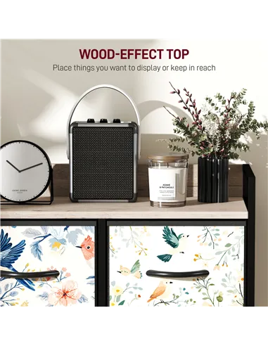 HOMCOM 5-Drawer Chest of Drawers - White