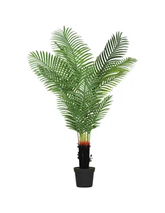 HOMCOM 150cm Artificial Areca Palm Tree with 12 PE Leaves, Decorative Artificial Plant with Plastic Pot and Flocked Soil, Fake P