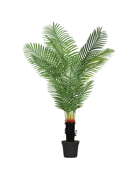 HOMCOM 150cm Artificial Areca Palm Tree with 12 PE Leaves, Decorative Artificial Plant with Plastic Pot and Flocked Soil, Fake P