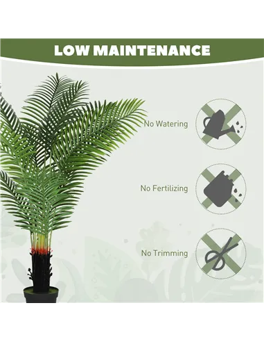 HOMCOM 150cm Artificial Areca Palm Tree with 12 PE Leaves, Decorative Artificial Plant with Plastic Pot and Flocked Soil, Fake P