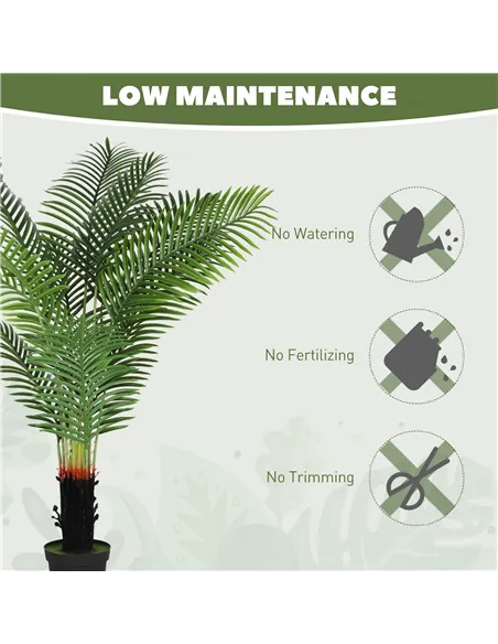 HOMCOM 150cm Artificial Areca Palm Tree with 12 PE Leaves, Decorative Artificial Plant with Plastic Pot and Flocked Soil, Fake P