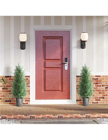 HOMCOM 90cm Artificial Cypress Trees Set of 2, UV Resistant Artificial Plants with Decorative Pot, Fake Plants for Indoor Outdoo