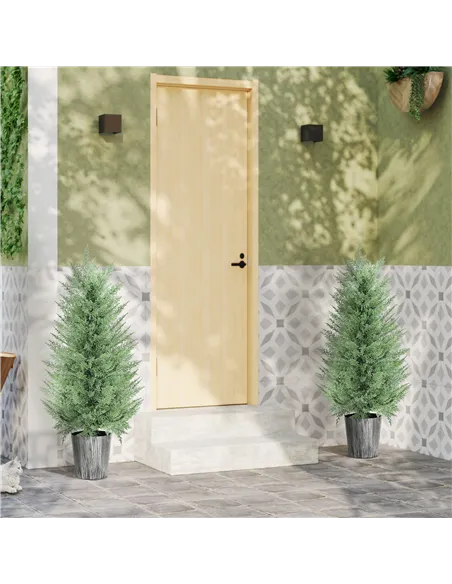 HOMCOM 90cm Artificial Cypress Trees Set of 2, UV Resistant Artificial Plants with Decorative Pot, Fake Plants for Indoor Outdoo