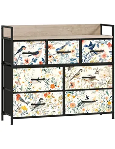 HOMCOM 7-Drawer Chest of Drawers - White