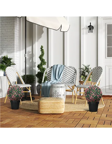 HOMCOM Set of Two Artificial Boxwood Balls Plants - Pink