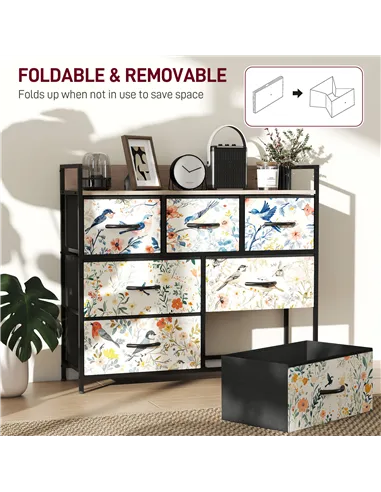 HOMCOM 7-Drawer Chest of Drawers - White