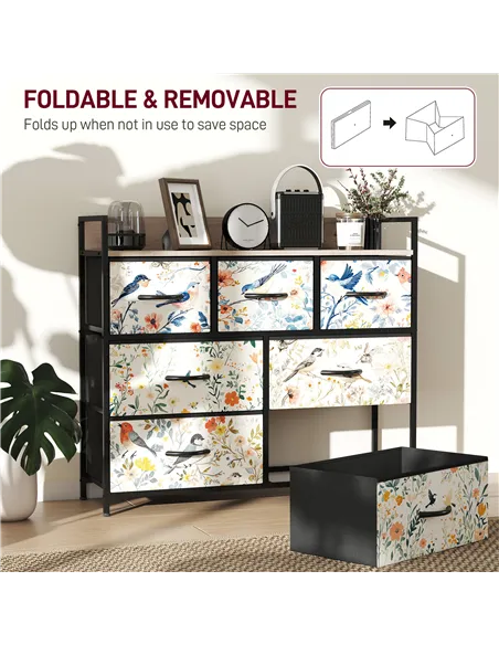 HOMCOM 7-Drawer Chest of Drawers - White