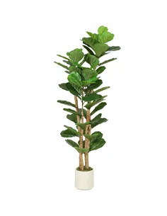 HOMCOM 150cm Artificial Fiddle Leaf Fig Tree - Green