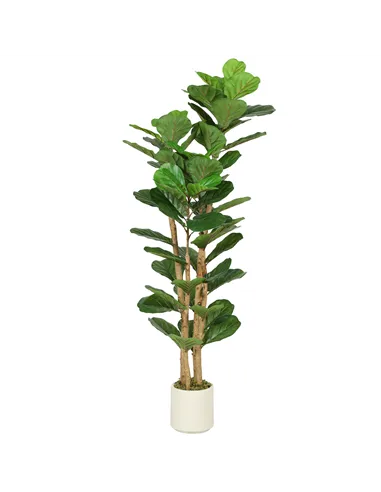 HOMCOM 150cm Artificial Fiddle Leaf Fig Tree - Green