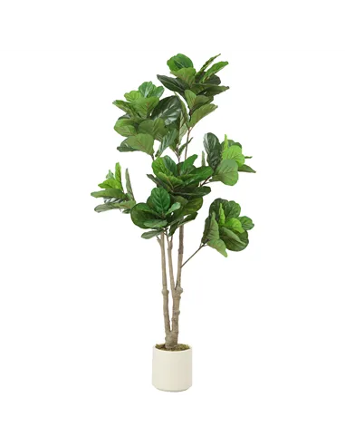 HOMCOM 180cm Artificial Fiddle Leaf Fig Tree - Green