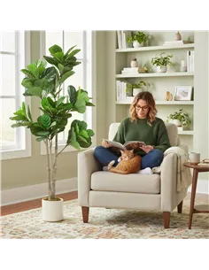 HOMCOM 180cm Artificial Fiddle Leaf Fig Tree - Green 2