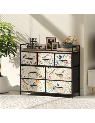 HOMCOM 7-Drawer Chest of Drawers - White