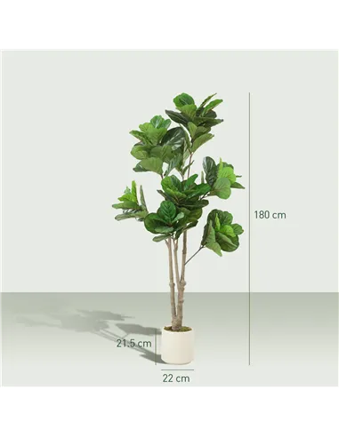 HOMCOM 180cm Artificial Fiddle Leaf Fig Tree - Green