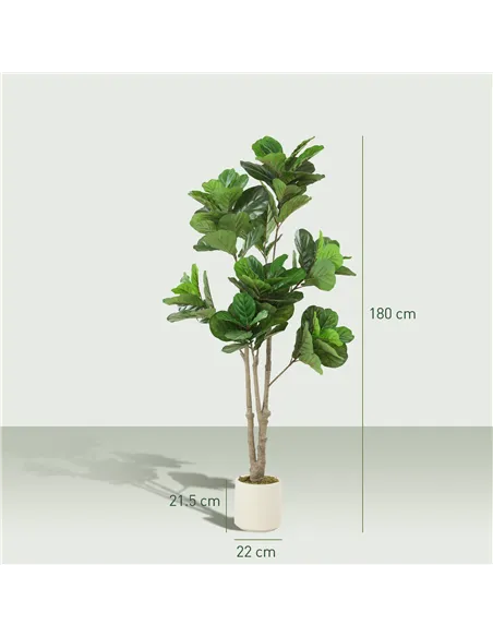 HOMCOM 180cm Artificial Fiddle Leaf Fig Tree - Green