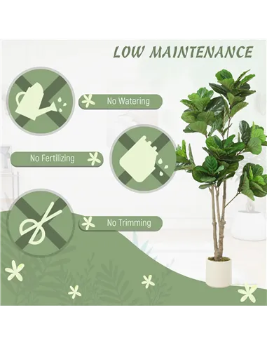HOMCOM 180cm Artificial Fiddle Leaf Fig Tree - Green