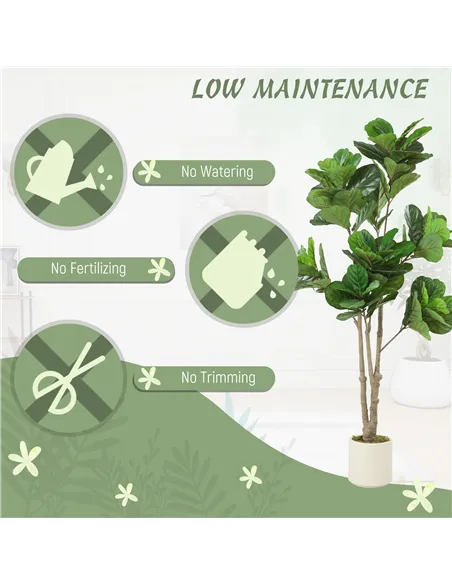 HOMCOM 180cm Artificial Fiddle Leaf Fig Tree - Green