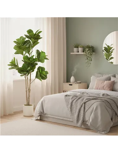 HOMCOM 180cm Artificial Fiddle Leaf Fig Tree - Green