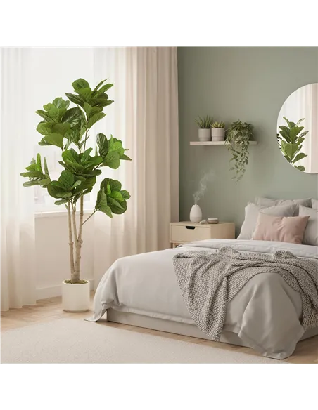 HOMCOM 180cm Artificial Fiddle Leaf Fig Tree - Green