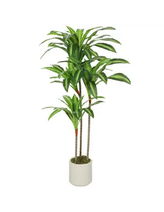 HOMCOM 120cm Artificial Dracaena Tree with Bendable Trunks - Green