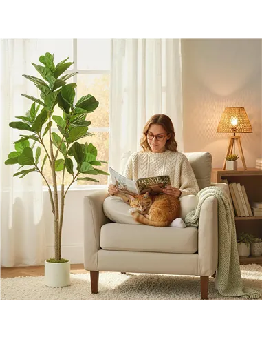 HOMCOM 150cm Artificial Ficus Tree - Green