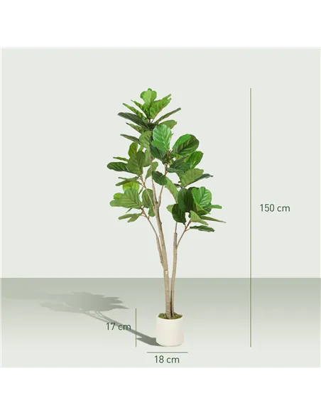 HOMCOM 150cm Artificial Ficus Tree - Green