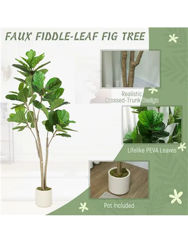 HOMCOM 150cm Artificial Ficus Tree - Green