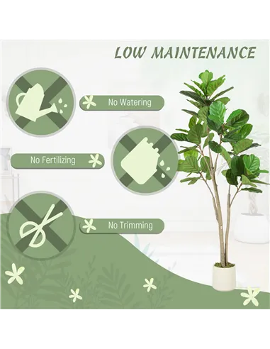 HOMCOM 150cm Artificial Ficus Tree - Green