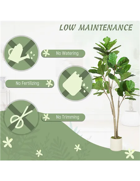 HOMCOM 150cm Artificial Ficus Tree - Green