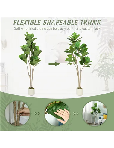 HOMCOM 150cm Artificial Ficus Tree - Green