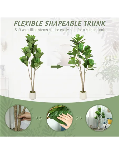 HOMCOM 150cm Artificial Ficus Tree - Green