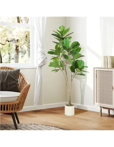 HOMCOM 150cm Artificial Ficus Tree - Green