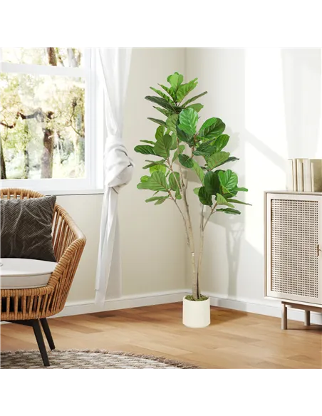 HOMCOM 150cm Artificial Ficus Tree - Green