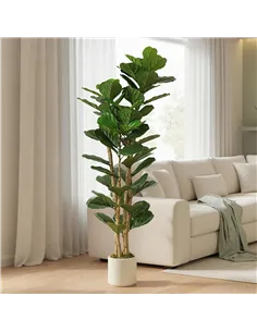 HOMCOM 180cm Artificial Fiddle Leaf Fig Tree - Green 2