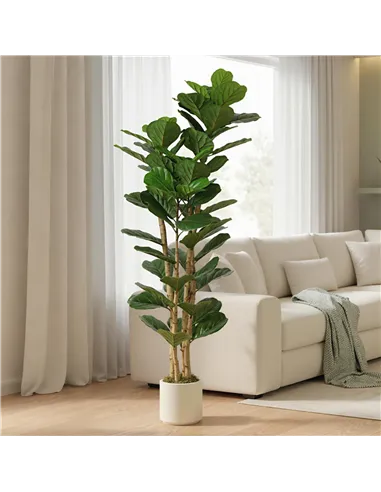 HOMCOM 180cm Artificial Fiddle Leaf Fig Tree - Green