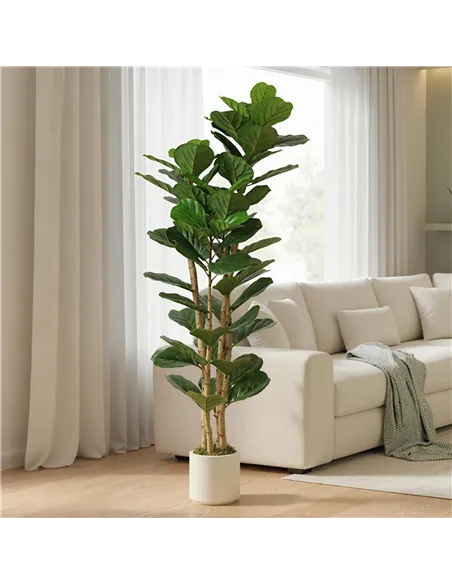 HOMCOM 180cm Artificial Fiddle Leaf Fig Tree - Green