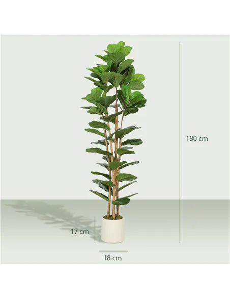HOMCOM 180cm Artificial Fiddle Leaf Fig Tree - Green